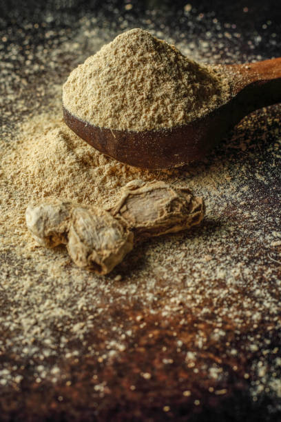Ground tonka bean powder in a bowl