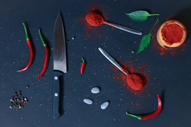 Cuisine avec de la poudre de chili